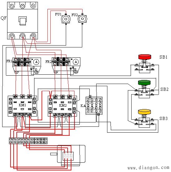 双速电动机控制电路接线图