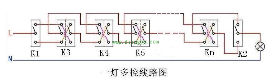 双控开关和多控开关电路接线图详解 - 电工基础_电工电气学习网
