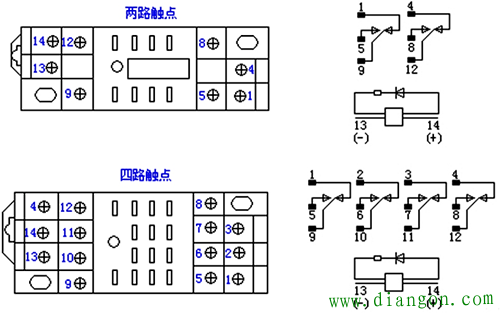 中间继电器接线图