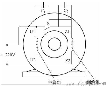 单相电容起动与运行电动机接线原理图解